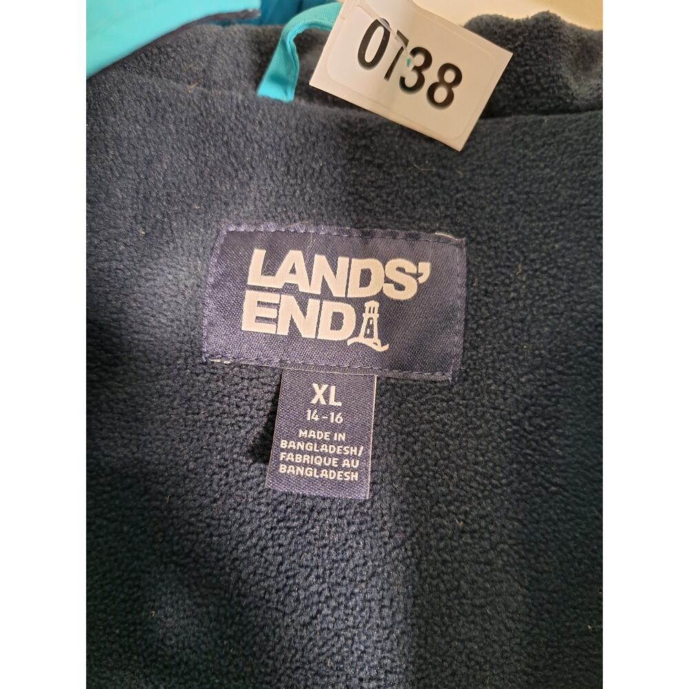 Land's End Youth Winter Insulated Jacket Blue/Turquoise Large - Picture 6 of 13
